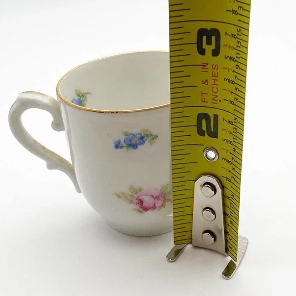 Schumann Arzberg Germany Demitasse Small Child Cup Saucer Set Rose Forget Me Not - Picture 13 of 13